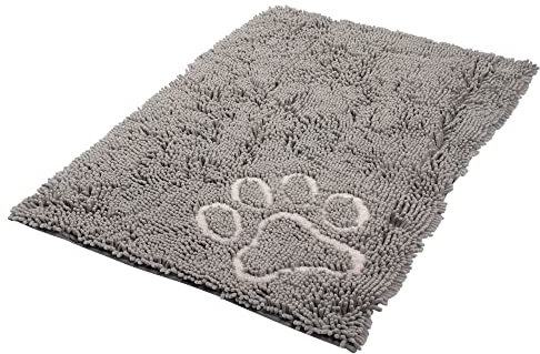 Bunty Indoor Dog Doormat - Low-Profile, Washable, Soft Non Slip Dog Mat for Muddy Paws, Spills, Rain - Cosy Crate Mat, Water/Food Bowl Spill Protector - XL, 103x68cm, Grey