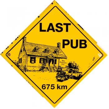 Schild mit Saugnäpfen - LAST PUB 675 km - 309130 - Gr. ca. 15 x 15 cm