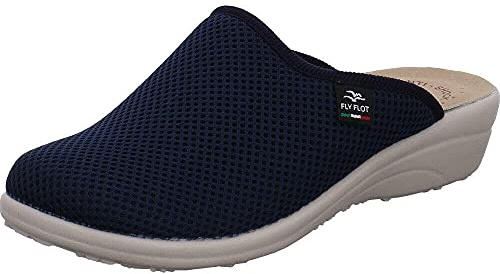 Fly Flot Damen Hausschuh aus Textil Mesh in Blau für Haus und Hof. blau Gr. 35