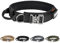 EXCELLENT ELITE SPANKER Taktisches Hundehalsband Nylon Verstellbares Trainingshalsband Heavy Duty Metallschnalle mit Kontrollgriff für mittlere und große Hunde mit Patches(BLK-M)