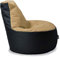 BuBiBag Gamer Sitzsack, Lounge Sessel, Gaming Sitzsäcke, Indoor & Outdoor Kissen für Kinder und Erwachsene (Beige-Schwarz;Ø:80cm)
