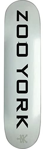 Unbekannt Zoo Unisex – Erwachsene York Classic Logo Block Skateboard Deck, Weiß, 8