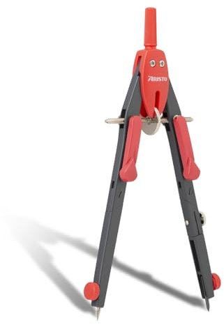 Aristo AR552743-20 BTS Schnellverstellzirkel (Kreise bis 340 mm Durchmesser, 2 Gelenke, Ersatzminen und Ersatznadel) neonrot