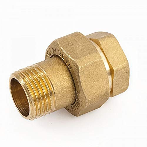 qpool24- Messing Verschraubung 3/4 IG x AG konisch- metallisch dichtend benötigt keine Dichtung, Gewindekupplung 3 teilig lösbarer Rohrverbinder Pumpen-Verschraubung brass Pipe-Connector