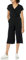 Amazon Essentials Women's Short-Sleeve Surplice Cropped Wide-Leg Jumpsuit with Elastic Waist, Black, XL
