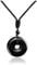 JSDDE Men Black Obsidian Crystal Donut Pendant Necklace Reiki Healing Stone Lucky Coin Necklaces Jewelry Gift