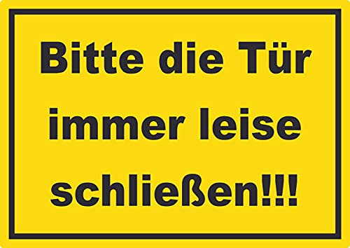 Aufkleber Bitte die Tür immer leise gelb-schwarz A9 (37x52mm)