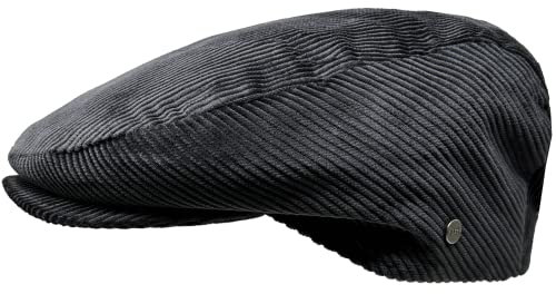 WEROR Herren Flatcap Schirmmütze Schiebermütze Mütze Cap Cord WEROR-396.1 (61, Anthrazit)