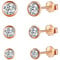 Candyfancy 3 Paar Kleine Ohrstecker 3mm 4mm 5mm Mini Zirkonia Ohrringe Set Für 3 Ohrlöcher Sterling Silber 925 Roségold Ohrringe für Damen Herren Mädchen