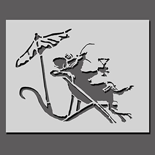 Banksy Schablone für Liegestuhl, Ratten, A4-Größe, Malschablone, Heimdekoration, Kunst, wiederverwendbar
