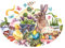 Logbuch-Verlag 200 Osteraufkleber oval mit Nostalgie-Motiv Hasen Küken Eier bunt I Ostern Sticker selbstklebend 6 x 4,5 cm