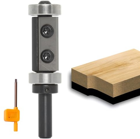 Sinoprotools Wendeplatten Bündigfräser,8mm Schaft Bündiger Fräser Schnittlänge 30mm,mit Austauschbare Hartmetall(HW),mit Kugellager am Schaft&Oben,for Holzbearbeitung Bündig Trimmen.(S=8,Ф=19,I=30)