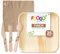 FOOGO Green 125pcs Disposable Palm Leaf Plates, FSC® Certified, Wooden Cutlery Set and Brown Napkins, 25x Large Square Plates, 25x Forks, 25x Knives, 25x Spoons, 25x Brown Napkins, Eco Friendly