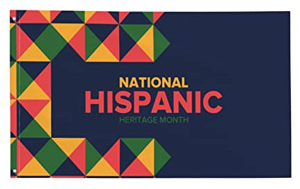 Bandera De Jardín Mes Nacional De La Herencia Hispana Bandera De Patio Reforzada Bandera De Césped Durable Bandera De Exterior Para Puerta Balcón Jardín 152x90 cm