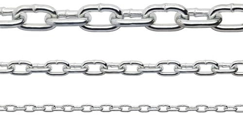 Constrabo® | Edelstahlkette kurzgliedrig DIN 766 | 5,0 m Ø 5 mm | Edelstahl 316 (V4A) | Rostfreie Edel-Stahlkette Meterware Rundgliederkette Absperrkette Sicherheitskette Rundstahlkette Ankerkette