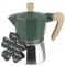 KASANOVA Caffettiera 3 tazze verde - con sottomoka Cooking Therapy verde