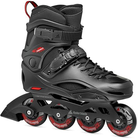 Rollerblade RB 80, Inline-Skates für Männer, Urban Inliner, Schwarz/Rot, 40.5