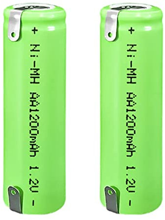 CAESEA NiMH AA 1200mAh Flat Top Battery for Razors, Trimmers, Razors, etc., with Tabs (4)