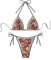 BYFINECANY Damen-Badeanzug, Blumenmuster, Neckholder, Paisleymuster, Sommer-Badeanzug, Bikinis-Set, Braun, S