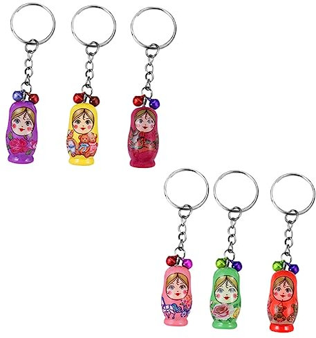 OATIPHO 6pcs Matryoshkas Key Chains Key Chains for Bag Hanging Decorative for Diy and Cartoon Lovers Random Style