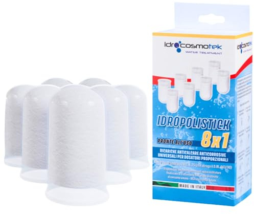Polifosfati per Caldaia Ricarica - 8 Cartucce Universali per Dosatori Caldaia - Filtro Anticalcare Caldaia a Lunga Durata - Made in Italy