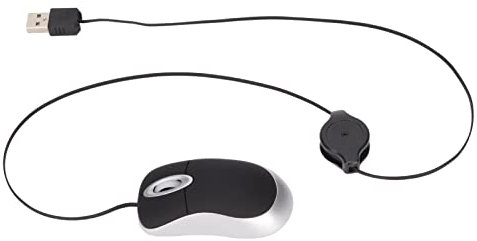 VBESTLIFE Maus, Reisemaus, Plug-and-Play, Einziehbares Kabel, Glänzende Oberfläche, Einzigartiges Design für Reisen, Büro, Zuhause