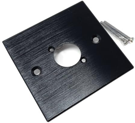 DRUT Placa de Pared de Aluminio Cepillado, 86x86 mm, Orificio Serie D, Compatible con Placas Frontales de Pared Neutrik, HDMI, USB, RJ45, BNC, RCA, XLR (1 Orificio)