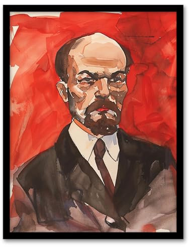 Artery8 Vladimir Lenin Portrait Soviet Union Communism Living Room Art Print Framed Poster Wall Decor 12x16 inch
