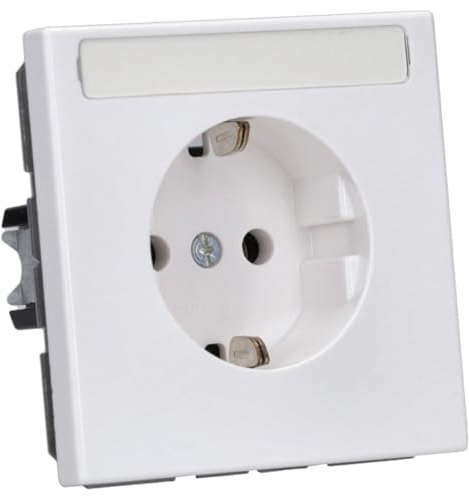 JUNG SCHUKO Steckdose mit Schriftfeld Alpinweiß Serie LS
