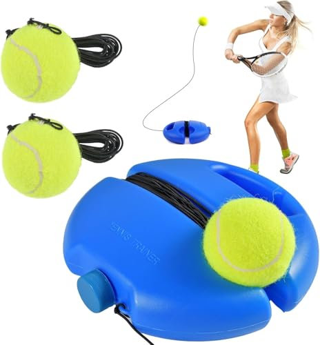 Tennis Trainer Tennistrainer Set Trainer Baseboard mit 2 Rebound Ball Tennistrainer Gummiband Übungsball Selbststudium Tennis Übungstraining Tool für Erwachsene Kinder Spieler Anfänger