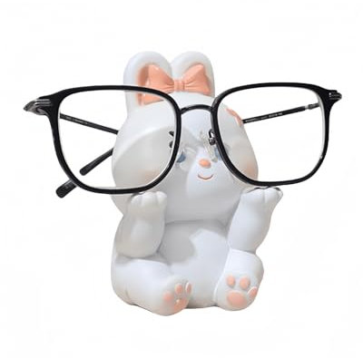 AMJDGEU Brillenrahmen Netter Tier Brillenhalter für Home Office Schreibtisch Dekoration Geschenk (Kaninchen)