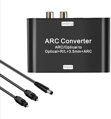 Viedarode DAC Audio Converter & HDMI Audio Return;HDMI ARC Audio Extractor Converter,ARC/Optical to Optical+R/L+3.5mm+ARC Adapter;Support 192KHz Audio Sampling Rate;5.1 Channel for TV