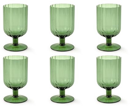 H&h set 6 calici margaret verde cl33