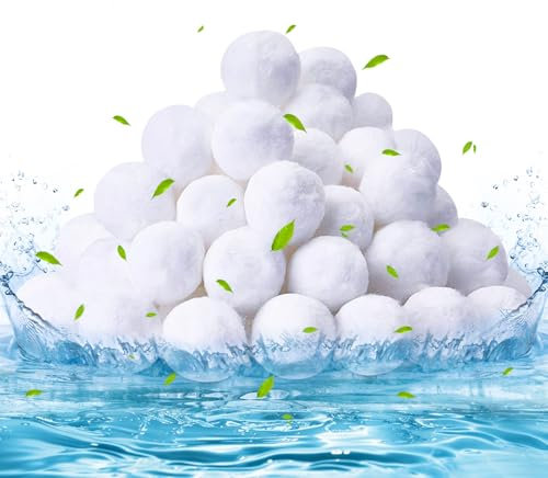 CIRULL Balle filtrante Piscine 800g, remplace 28 kg de Sable filtrant, Boules filtrantes réutilisables, Boules filtrantes pour piscines, Aquariums, Convient à Divers Systèmes de Filtration, Blanc
