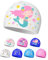 Gorro de Piscina para Niños 4-12 años, Gorro Natación Silicona Niños, Impermeable y Antideslizante (Doncella Marina Blanca)