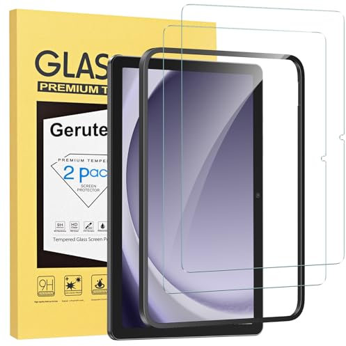 Gerutek [2 Piezas Protector Pantalla para Samsung Galaxy Tab A9 Plus/A9+ 11 Pulgadas 2023, (SM-X210/X216/X218), con Marco de Instalación Fácil, Dureza 9H, Antiarañazos, Sin burbujas, HD Transparente