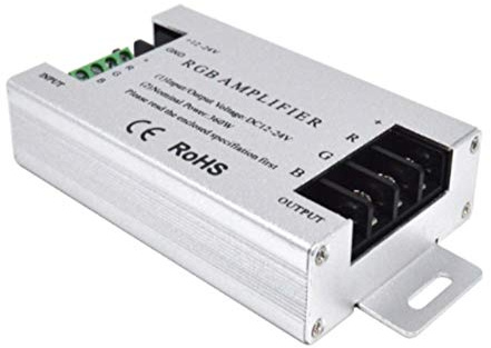 Fozriybefy 360W RGB LED VerstäRker Controller DC12V-24V 30A Aluminium GehäUse für RGB 5050 3528 SMD LED Streifen Lampe