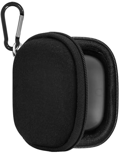 Geekria Shield Earbuds Case Compatible with Soundcore by Anker Liberty 4, 3 Pro, Life P3, Space A40, Replacement Hard Shell Travel Carrying Bag with Carabiner Clip (Black)
