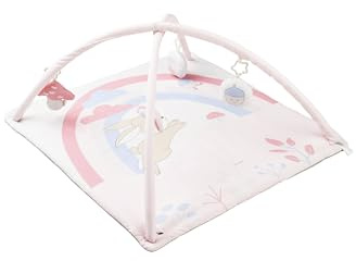 Sterntaler Spielbogen Hase Hanni - Krabbeldecke mit Druckmotiv - wattierte Activity Decke mit Spielbogen - Spielzeug abnehmbar - Knisterpapier, Rassel & Quietsche - Geschenk Idee Mädchen, quarzrosa
