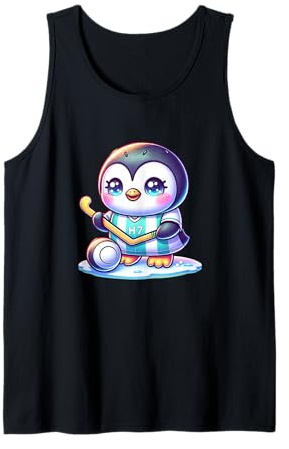Pinguin Eishockey H7 Spieler Kinder Süß Cartoon Tank Top