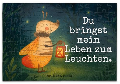 Mr. & Mrs. Panda Puzzle Glühwürmchen Design 96 Teile - Geschenk, Geduldspiel, 2000, Jahrestag, Liebe, Liebesspruch, 1000, Falter, Lustige Sprüche, 1500, 500, Lieblingsmensch