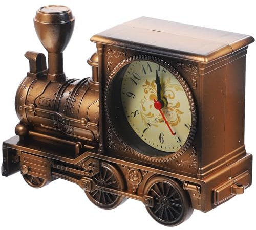 BESPORTBLE Kreativer Wecker in Lokomotivenform aus ABS mit Alarmfunktion | Koffeefarbenes Design, Leichtes Gehäuse, für Wohnzimmer und Zuhause, Eisenbahn Geschenke Zufälliger Stil