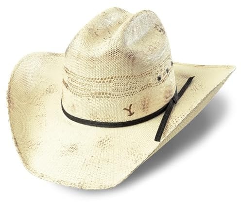 STARS & STRIPES Yellowstone Strohhut »Nash« – Rancher-Stil aus Papierstroh mit Yellowstone-Y, größenverstellbar