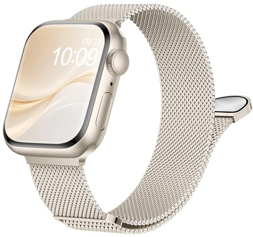 Edelstahl Armband Kompatibel mit Apple Watch Armband 40mm 44mm 42mm 46mm 38mm 41mm 45mm 49mm, Magnetisch Metall Armbänder für iWatch SE 3 2 Series 11 10 9 8 7 6 5 4 Ultra 3 2 1