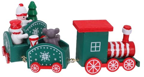 Kleiner Zug Tortendeko Holz Weihnachten Mottoparty Geburtstag 18x5x5cm | Liebevolle Holzfigur, Natürliche Farbe, für Tischdeko im Innenbereich, Wiederverwendbar, Passend für Büro