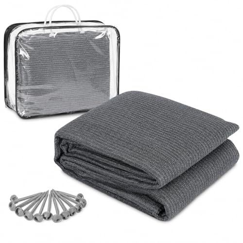 Peviasot 300 x 400 cm - Alfombra para toldo y camping, suelo de tienda con 13 estacas y bolsa de transporte, lavable, transpirable, antideslizante, alfombra para toldo para autocaravana y playa, color