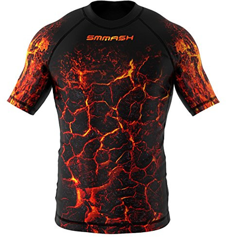 SMMASH Funktionsshirt Herren Rashguard Kurzarm Sportshirt MMA Thaibox Muay Thai Kickboxen Atmungsaktiv Abriebfest