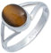 Ring Silber Damen Tigerauge Edelstein braun schlicht modern (MRG-092-18-(50))
