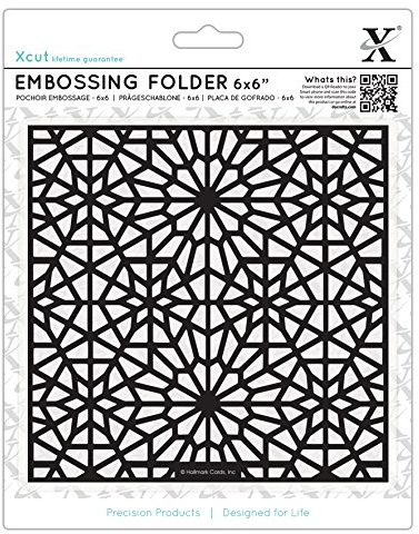 Xcut 6x6 Embossing Folder Moroccan Star Pattern, DIY Arts & Craft Accessories Card Making Supplies Embossing Decoration, Scoring Supplies & Crafting Tool Accessories, Scrapbooking, Embossing Ink Pads
