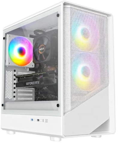 PALICOMP AM5 Gaming PC • AMD RYZEN 7 7800X3D • 240mm Water Cooled • 32GB DDR5 RAM • 1TB M.2 nVME SSD • 2TB HDD • NO OS • RTX5070 12GB Graphics • WIFI6 • Bluetooth • LEVEL White